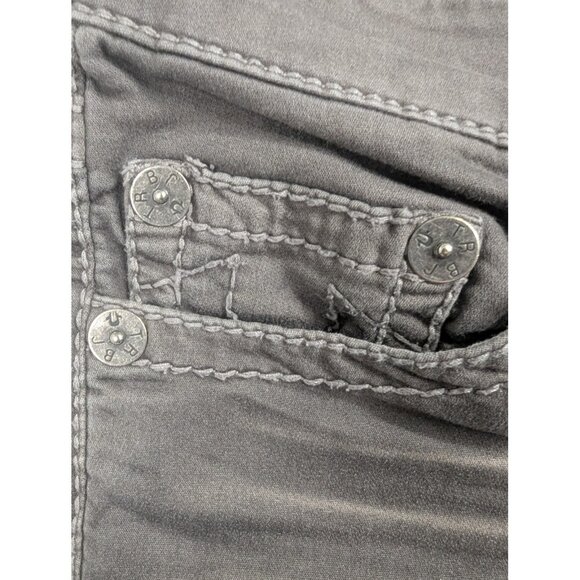 True Religion Geno Jeans Womens 28 Gray Relaxed Slim Stretch Designer Pants - Picture 13 of 16